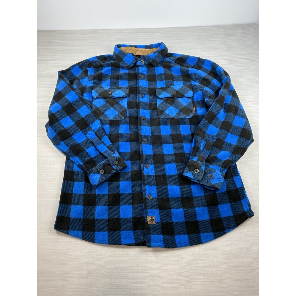 Legendary Whitetails Men's Navigator Fleece Button Up Long‎ Sleeve Plaid Large